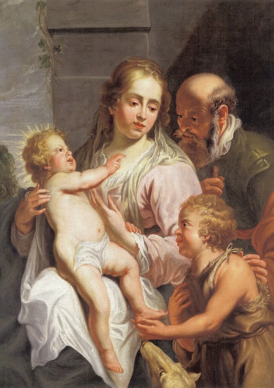 Pieter Jozef Verhaghen - La Sacra Famiglia con San Giovanni Battista Bambino